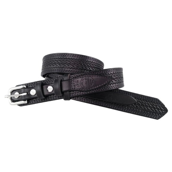 Santa Fe Leather Co Black Basket Weave Bridle Leather Ranger BeltSize 42Cowboy
